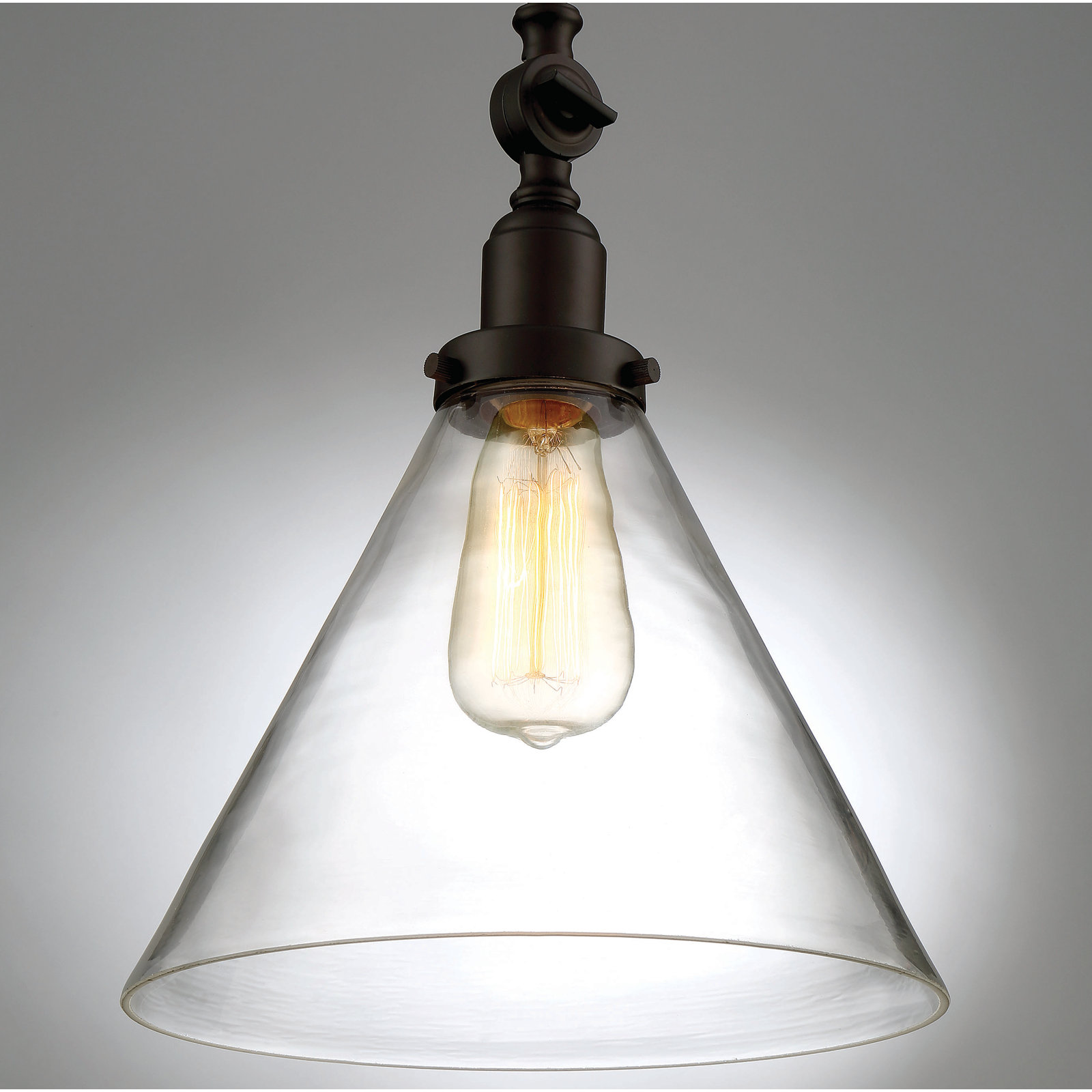 Catalina Dimmable Glass Single Light Pendant, English Bronze