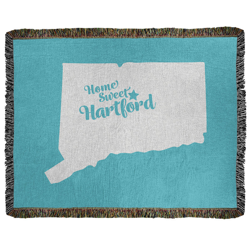 Jeté en coton tissé hartford connecticut, l 37 po x L 52 po, Bleu sarcelle