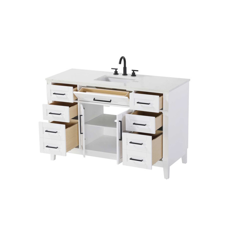 Meuble-lavabo simple 54 po blanc, Blanc, 54"