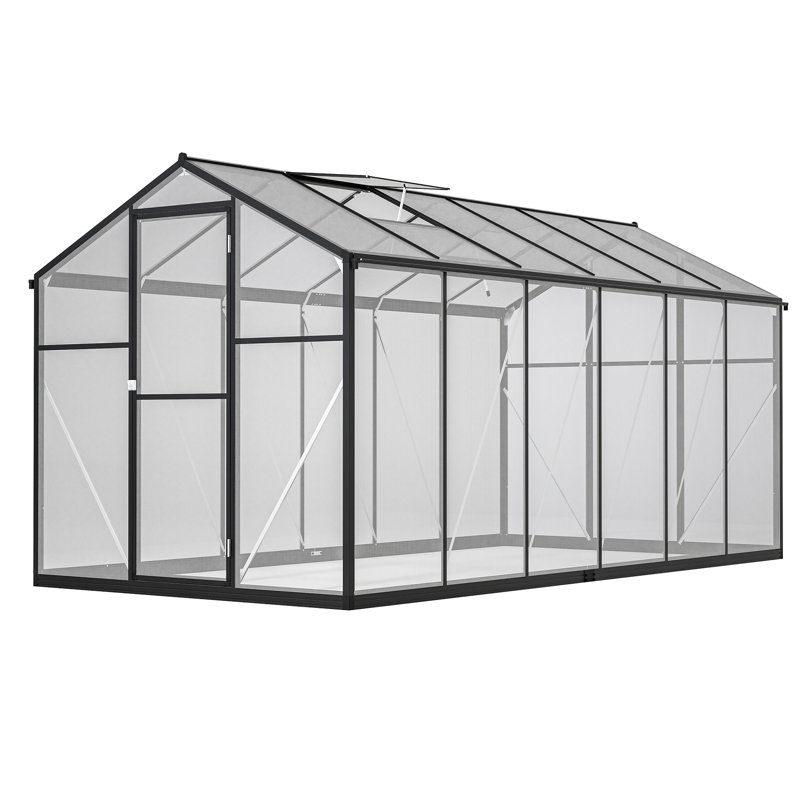6' X 12' Greenhouse With Stable Construction For Plants In Garden, Backyard, Modern Plant Growth Enhancement Features Balcony