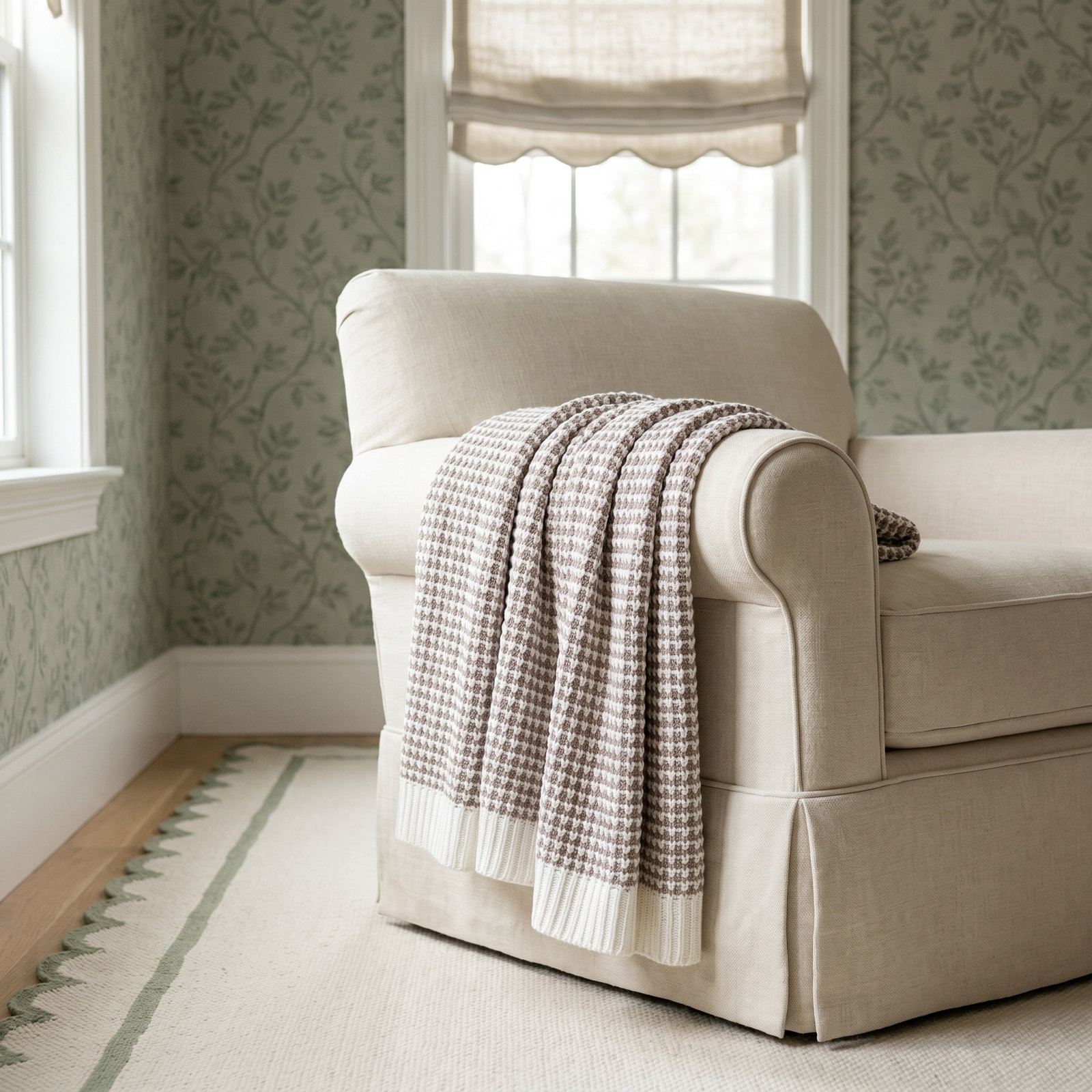 Keil Plastic / Acrylic Knitted Throw Blanket, Neutral