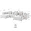 Canapé modulaire en tissu de lin avec repose-pieds Kay Crumley-434642242-434749558