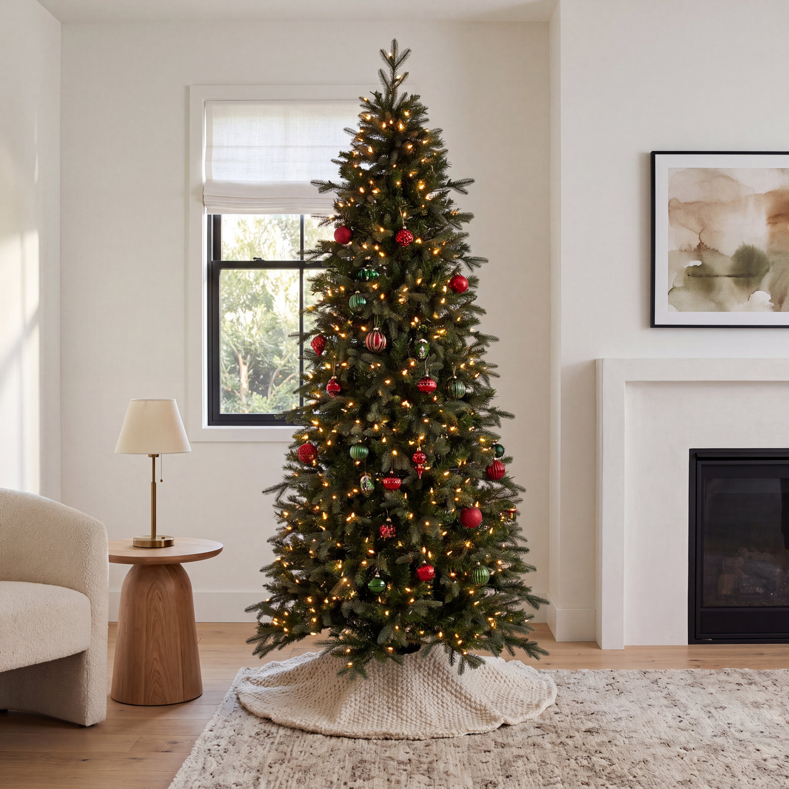 7.5' Lighted Artificial Pine Christmas Tree