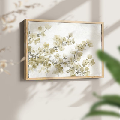 Composition neutre de cerisier en fleurs II - reproduction encadrée - réversible