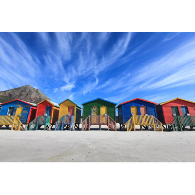 Colourful Beach Hut - Wrapped Canvas Print