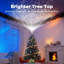 Décoration de sapin de Noël avec guirlande lumineuse argentée givrée à large diffusion