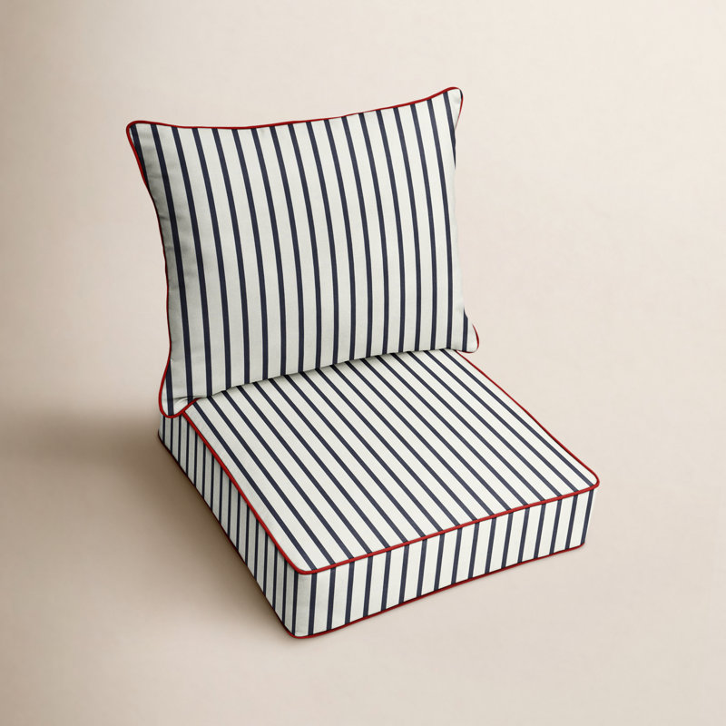 Corley Sunbrella Fabric Deep Seating Seat and Back Cushions, 5" H x 23.5" W x 23" D, Jockey Red