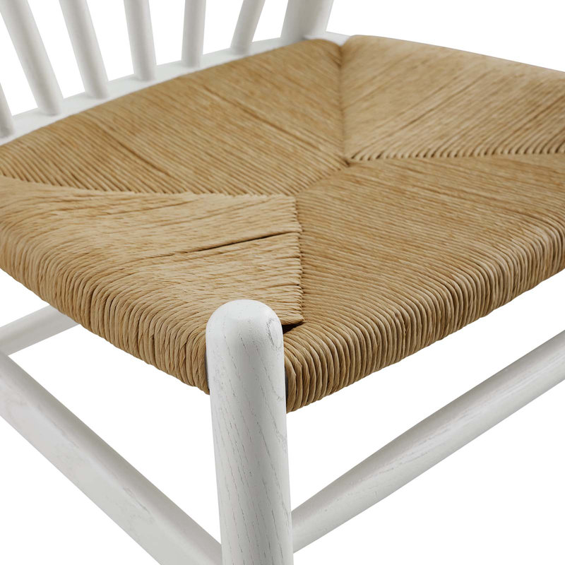 Modway Flourish Spindle Wood Dining Side Chair, White, 2