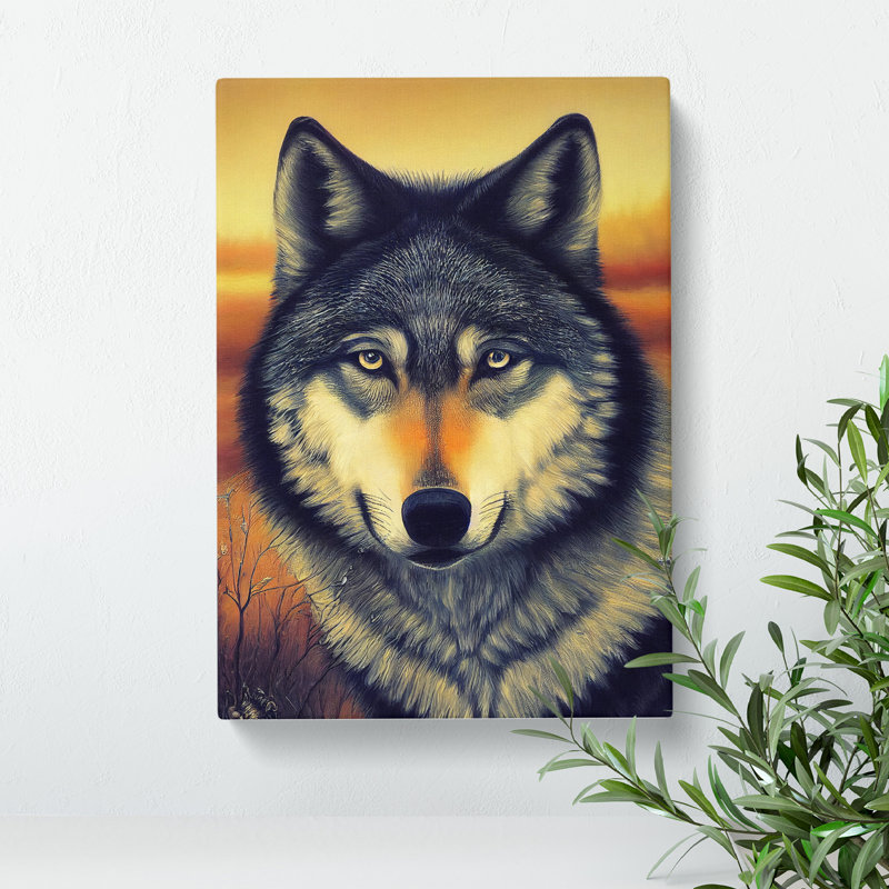 Beautiful Wolf - Wall Art, Wrapped Canvas, 50cm H x 35cm W x 3cm D, No Matte