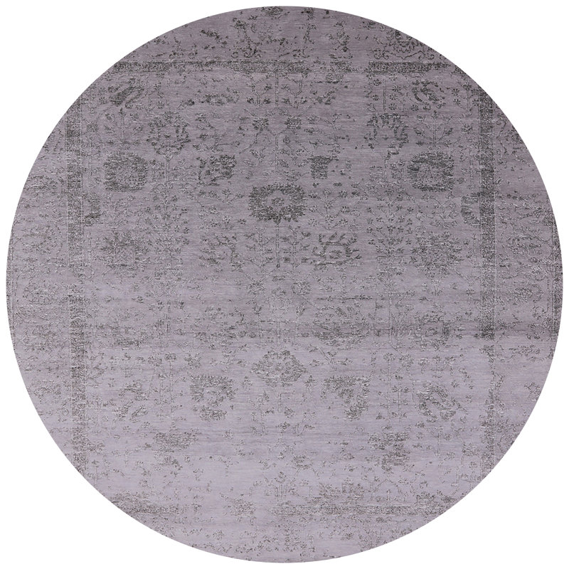 Tapis oriental gris Lucienne, Rond 6 pi