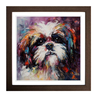 Shih Tzu Palette Knife No.2 - Framed Print