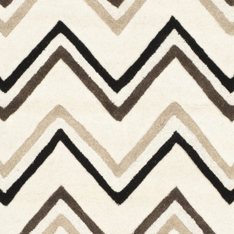 Sanyla Hand Tufted Wool Chevron Rug, Rectangle 2' x 3'