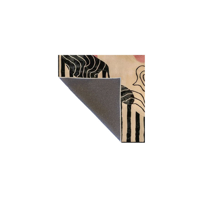 Tapis rayé multicolore Paris, Sous-tapis rectangulaire 2 pi 6 po x 4 pi 11 po