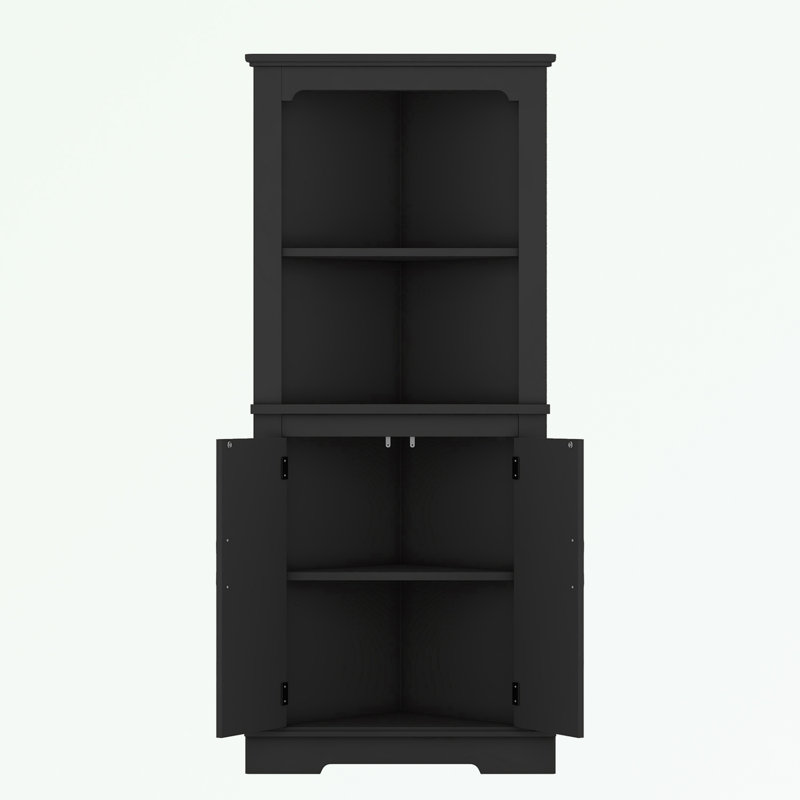 Grande armoire d'angle avec portes, Noir