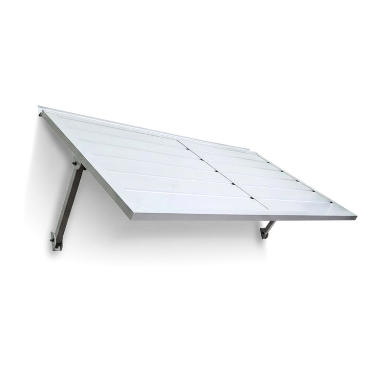 Auvent métallique blanc 4.6 Terrace - Structure extérieure en aluminium avec revêtement en poudre contemporain, charnière continue avec joint d'étanchéité intégré, quincaillerie en acier inoxydable à installation rapide, adaptée