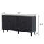 Armoire de rangement en bois avec 4 portes, armoire d'appoint moderne noire
