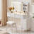 Space-saving Bedroom Vanity Desk With Led Lights, Mirror & 4-drawer Dressing Table-250541709