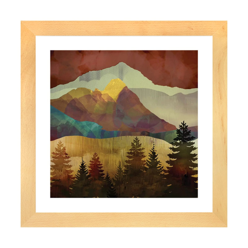 Arbres d'automne - impression, H 16 po x l 16 po x p 1 po, Cadre papier naturel