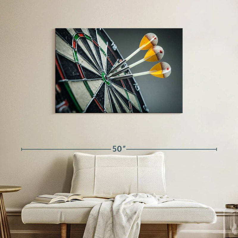 Three Bullseye Darts, 26" H x 39" W