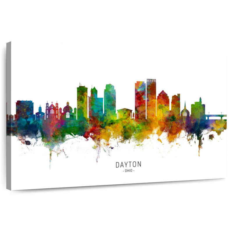 Dayton Ohio Skyline I, 8" H x 12" W