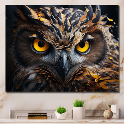 Reproduction d'art sur toile, "Hibou jaune"