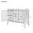 Storage Sideboard With 3 Retro Metal Handles And Adjustable Shelf-1858674028