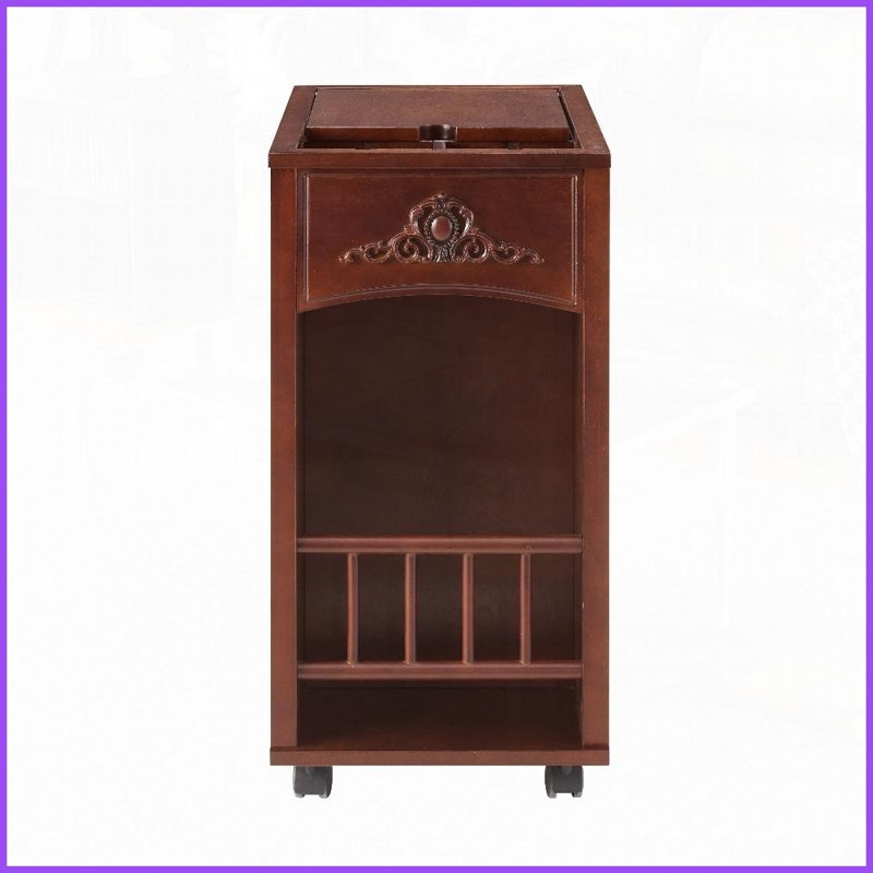 Table basse traditionnelle en noyer rouge: peu encombrante avec prise USB / ampérage Rangement multiple