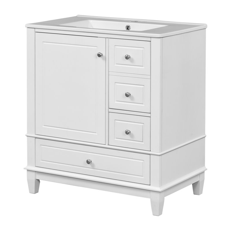Meuble-lavabo 30 po avec lavabo, Blanc
