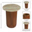 Table d'appoint à plateau en marbre Elena avec base cannelée en bois massif-2092894770