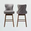 Tabouret de comptoir pivotant en bois massif gris Carlesia, H 44,49 po x l 21,46 po x P 21,85 po-1840390603