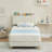 Twin Bed Frame With Storage Headboard, Velvet Upholstered Platform Bedframe-1549065318-1549065315