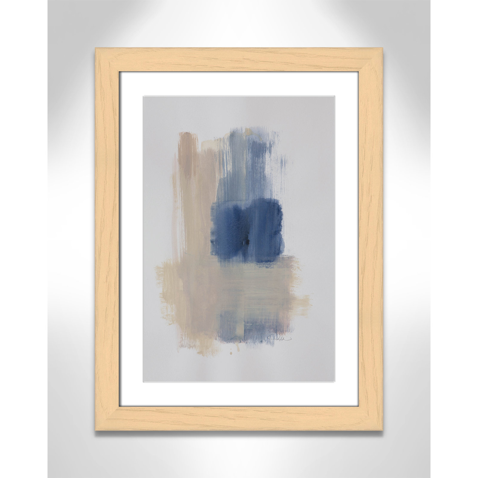 Esmeray "Powder Room Wash III" Print, 24.5" H x 18.5" W x 1.25" D, Natural Cube Frame Matted