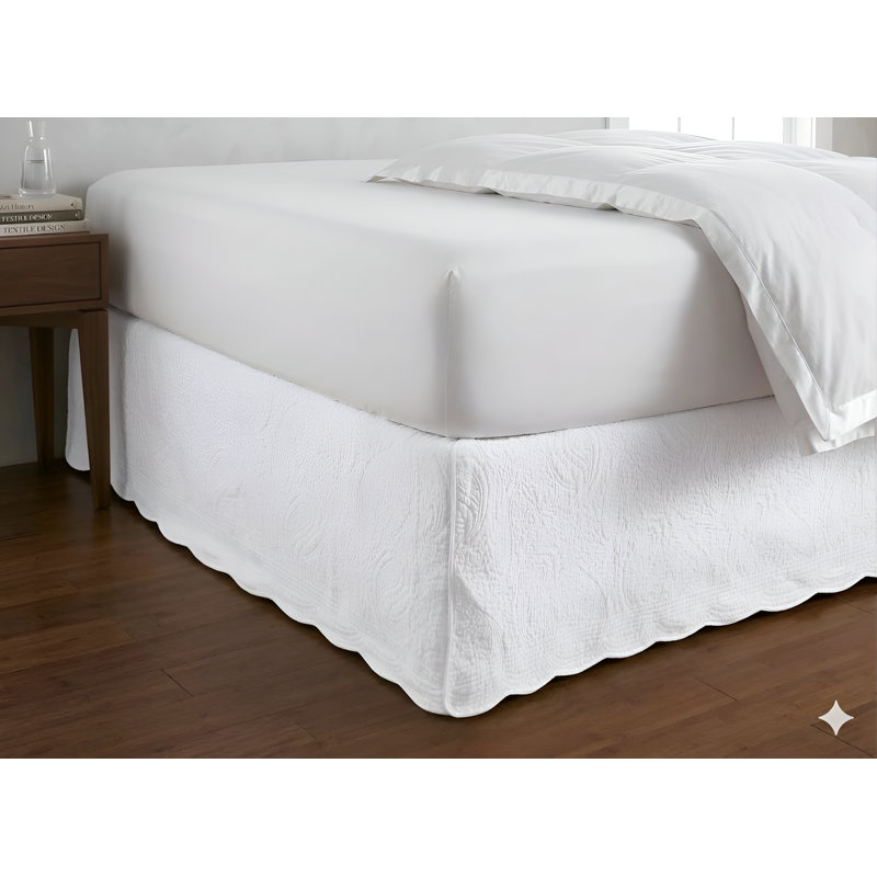 Tailored Bed Skirt, White, Queen