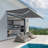 Canopee Retractable Patio Awning Sun Shade Awning with Manual Crank Handle 300g Polyes-115368186-115368184