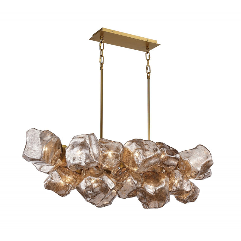 Lustre en laiton vieilli 49 po l Rockefeller