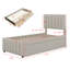 Lit plateforme tapissier simple avec lit gigogne et 3 tiroirs de rangement-903286916