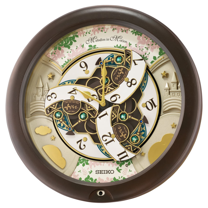 QXM391NRH Melodies In Motion Clock, Brown
