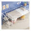 Lit mezzanine moyen avec escalier de rangement, simple, blanc-70387937