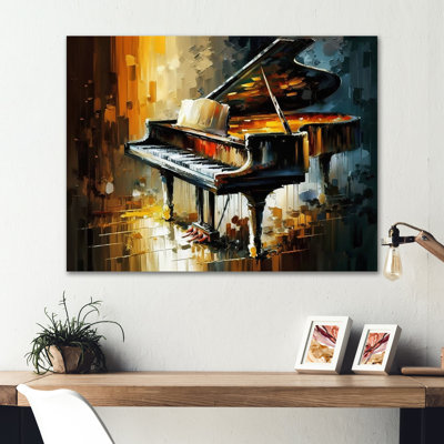 «Music», reproduction d'art sur toile, piano sur scène