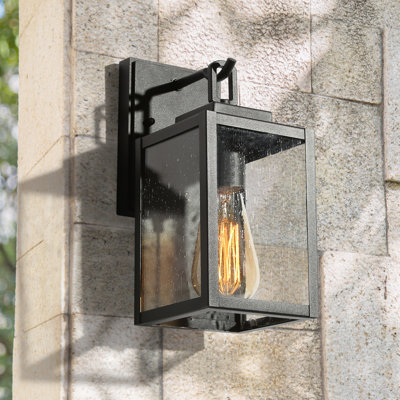 Lanterne murale d'extérieur noire H 11 po
