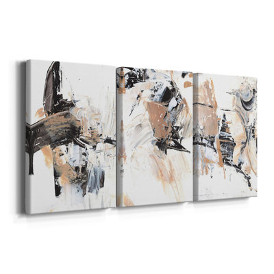 Ruckus I  -Custom Wrapped Gallery Canvas - 3 Pieces