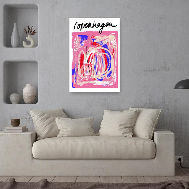 Copenhagen Abstract Design Abstract Bold Colorful City Wall Art Print, 91.44cm H x 60.96cm W