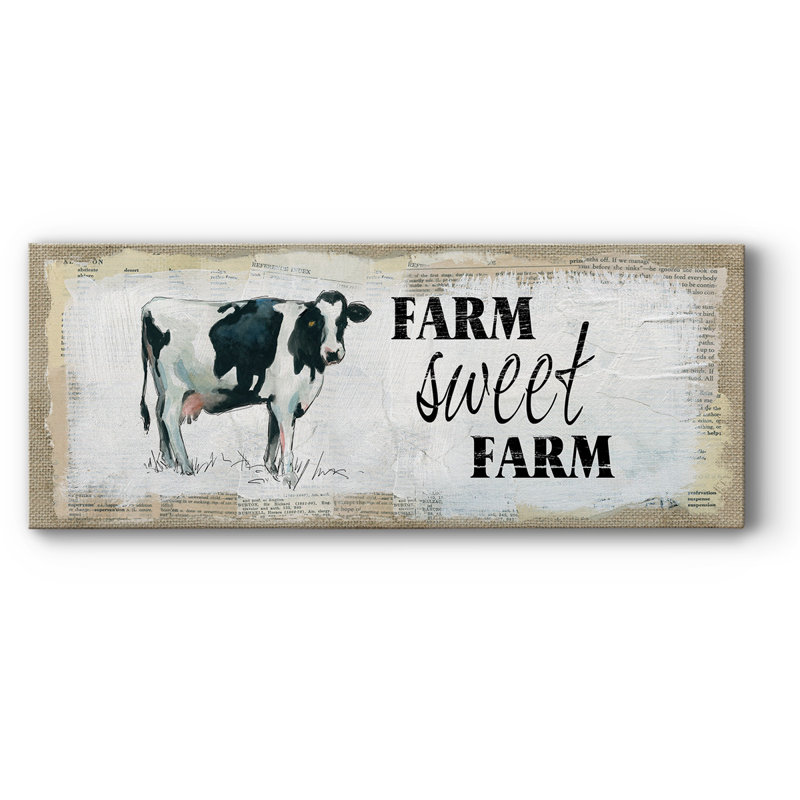 «Farm Sweet Farm», reproduction sur toile, H 20 po x l 50 po x P 1,5 po