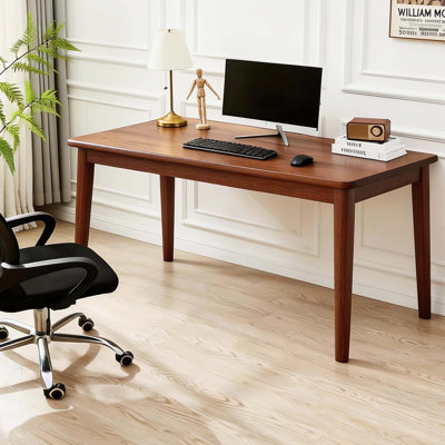 Solid Wooden Desk,Rubberwood Mid Century Modern Desks
