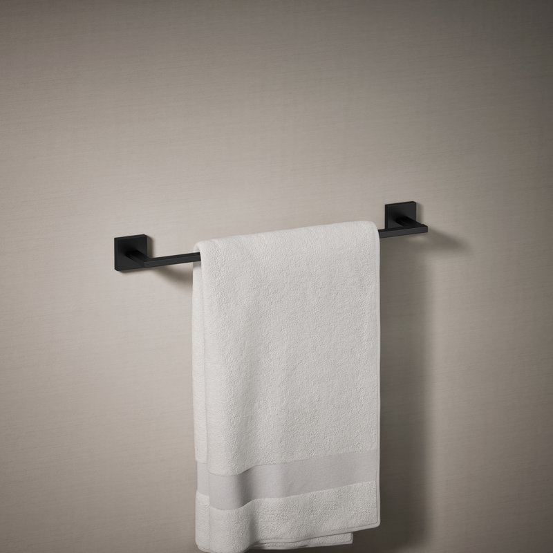 Square Towel Bar, Matte Black, 18"W
