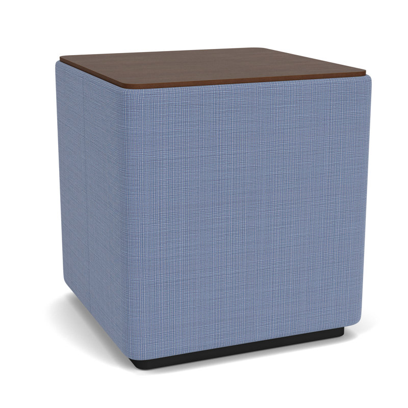 Table de bout avec plateau en stratifié Darsey, Noyer Riftwood, Noir; marine clair Chambray, 16"