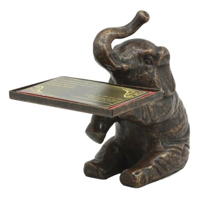 Tiffanie Decorative Solid Brass Trumpeting Elephant Business Card Holder -  World Menagerie, 35FBF70665D54BD2B25D46B79B4032BA