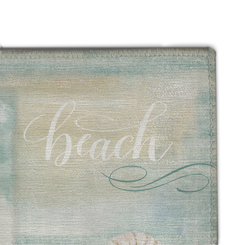 Water Egret and Dunes Chenille Accent Rug, Rectangle 4' x 6'