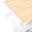 Chariot pour îlot de cuisine avec comptoir rabattable, 2 tiroirs, unité de porte, serviette et épice, blanc, surface de travail de 48,32 po de long et facile à déplacer, espace de rangement, blanc, comptoir en bois d'hévéa,