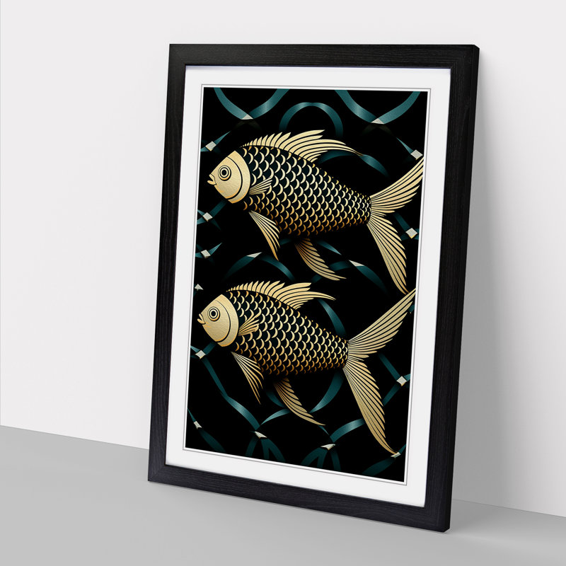 Fish Op - Framed Print, Black Framed, 34cm H x 25cm W